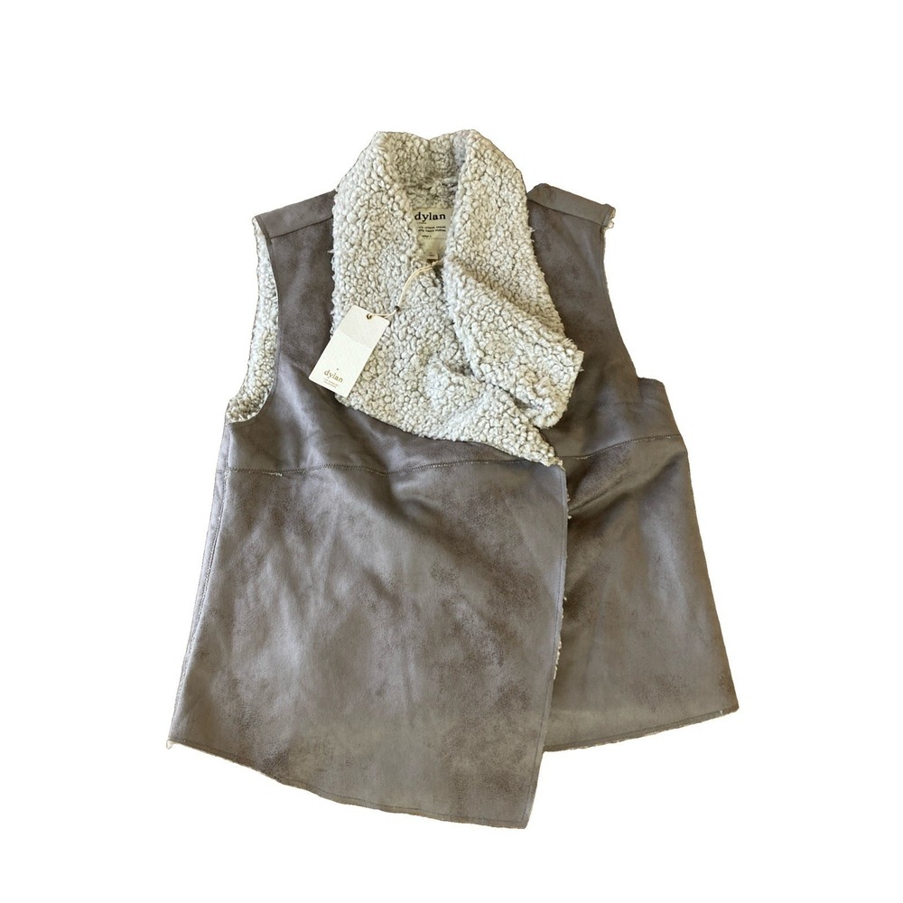 DYLAN‎ Faux Suede Fur Vest Womens Sz XL Gray NWT Nordic